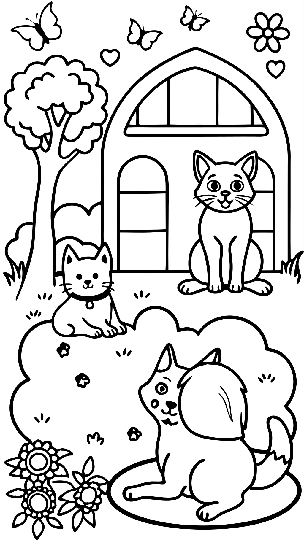 dog and cat coloring pages free